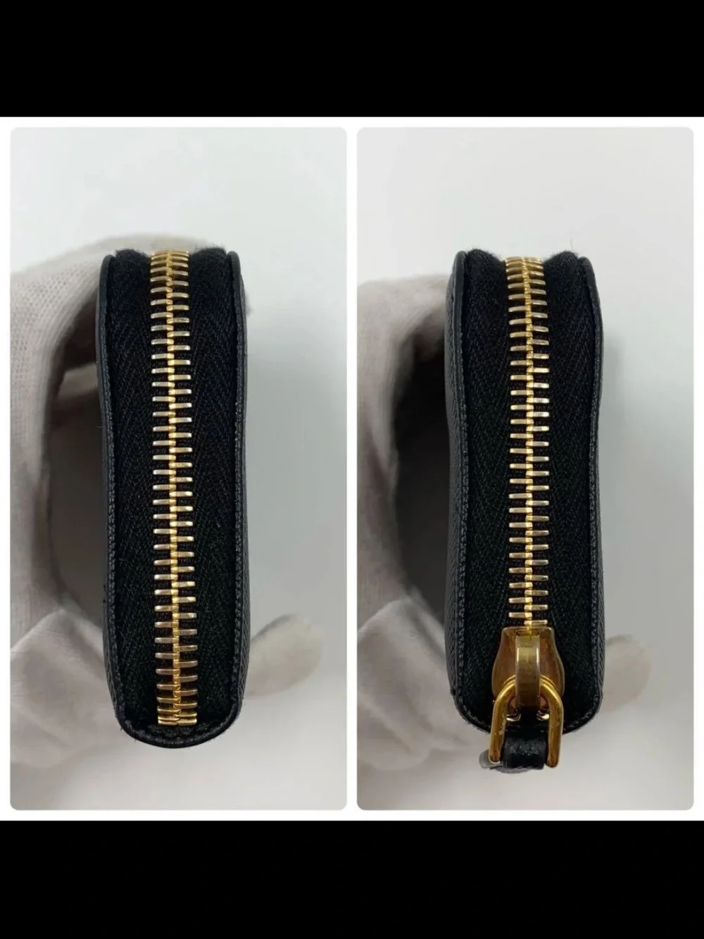 Prada Black Saffiano Leather Zip Wallet